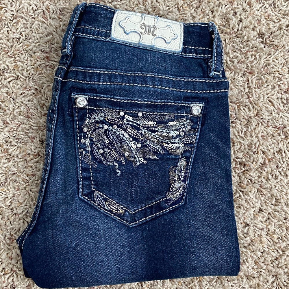 Miss Me Signature Skinny Jeans Sequin Back Pockets W 26